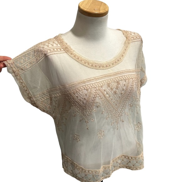 Free People Tops - Free People Sheer Blouse Size Medium